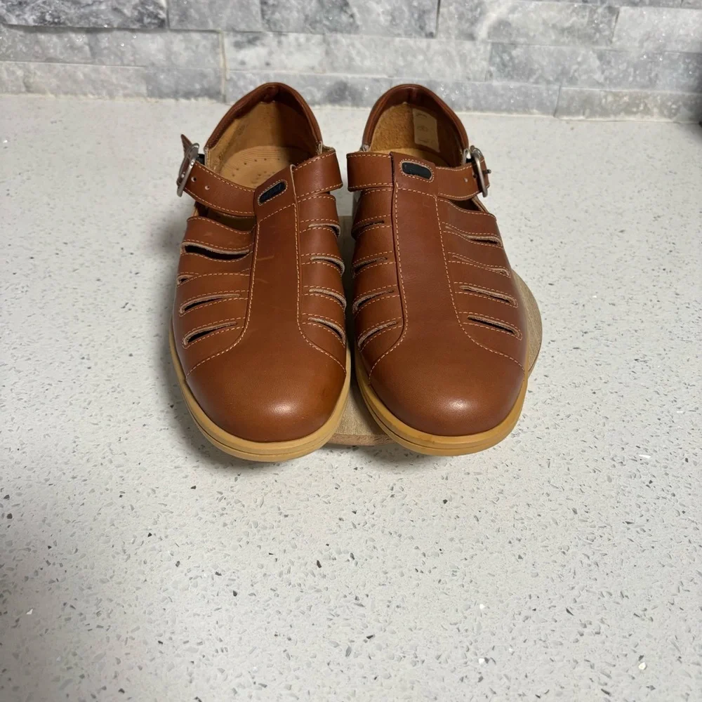 Bally Men's Palaso Brown Tan Leather Fisherman Sandals Shoes Made in Italy 7.5